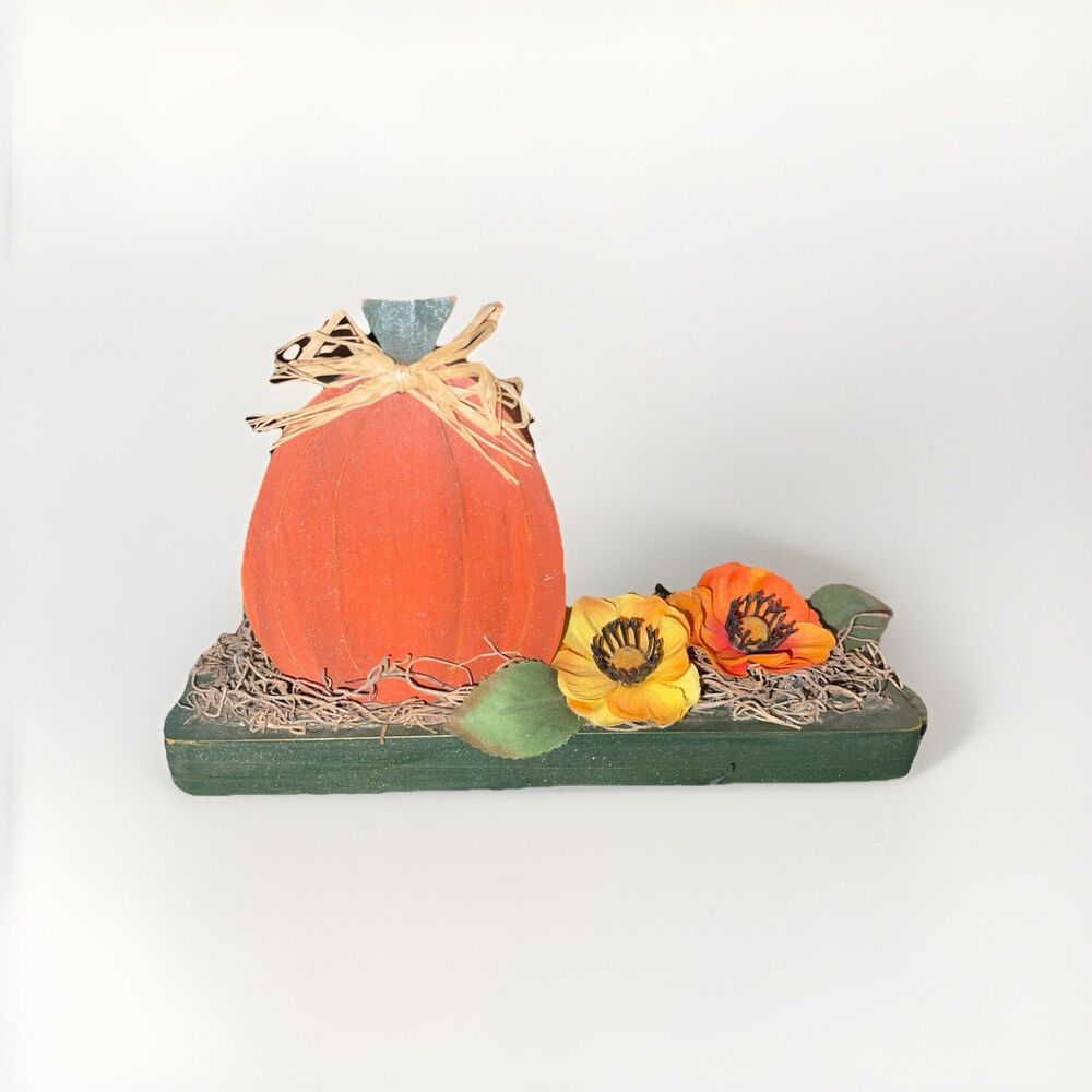Wooden Pumpkin Fall Table Home Decor 7.5 in x 5 in